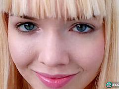 Yoga chick Sveera stretches outside and then loses her yoga clothes, spreads and fingers her snatch.