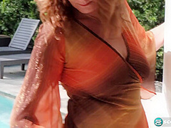 A day at the pool with mom and GILF Angel Grave