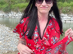 Car Ride To The River Ends With Wet Pleasure Pov Roadside Fun