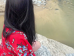 Car Ride To The River Ends With Wet Pleasure Pov Roadside Fun