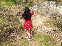 Car Ride To The River Ends With Wet Pleasure Pov Roadside Fun