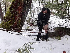 Vanessa Cliff In Insatiable Whore Tied To A Tree In The Snow