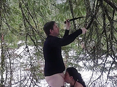 Vanessa Cliff In Insatiable Whore Tied To A Tree In The Snow