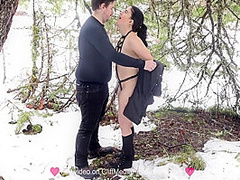 Vanessa Cliff In Insatiable Whore Tied To A Tree In The Snow