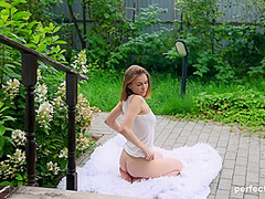 Cute Lasa Rose Masturbates on a Fluffy Rug at Perfect18