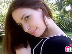 Hot lesbian slut Nina touches herself