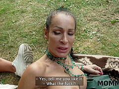 MOMMY4K. Sexy brunette Cougar Valentina Sierra is having a hard sex with her offspring’s BF in public