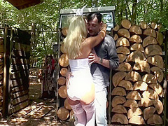 German Big Boobs Outdoor