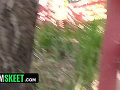 Horny Babe Riley Momsen Strips Her Clothes and Takes Thick Cock in The Woods - Team Skeet