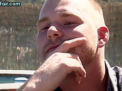 Horny ginger babe deepthroting in 3some