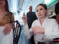 Dakota Quinn, Scarlett Rose And Peter Green In Sneaky Waitress Fucks Me Hard In The Restaurant... We Get Caught 11 Min