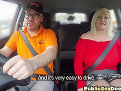 Dashcam amateur granny fucks instructor