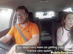 Inked alt driving student cockriding instructor