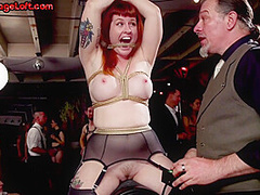 Public crop spanking nasty sub bitches