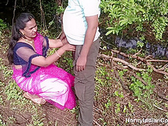 Real Outdoor Blowjob With Doggystyle Fucking Indian Sex