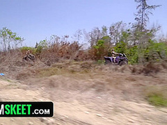 Team skeet labs - Slutty blonde babes meet stranger and fuck him in the wilderness - Full hd video