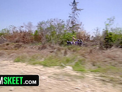 Team skeet labs - Slutty blonde babes meet stranger and fuck him in the wilderness - Full hd video