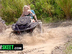 Team skeet labs - Slutty blonde babes meet stranger and fuck him in the wilderness - Full hd video