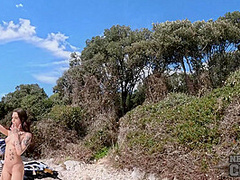 Beach Day Afternoon With Gabriela Lati And Dora Playing Games Naked Outdoors Eating And Fingering