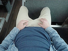 VIP4K. Pretty big titted lady is fucking in the bus