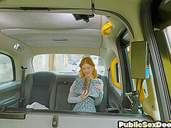 Public ginger goddess gets doggystyled