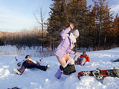 Dp With A Snow Angel With Mick Blue, Damon Dice, Angel Youngs - Brazzers