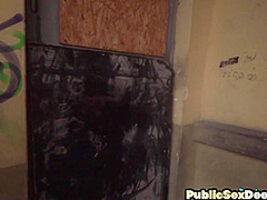 Geeky amateur pulled and public fucked