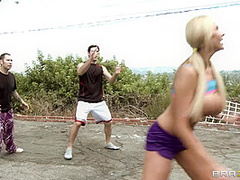 Air Juggs With Charles Dera, Haley Cummings, Alanah Rae - Brazzers