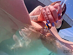 Lilly Mays Masturbates With A Dildo Underwater In The Rooftop Jacuzzi With Closeups