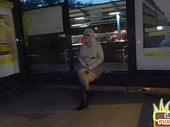 Cute blonde in glasses deepthroating