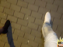 Cute blonde in glasses deepthroating