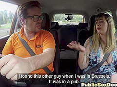 Bigtitted bae learner cocksucking in car