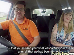 Bigtitted bae learner cocksucking in car