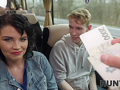 HUNT4K. She is using her gorgeous big tits for money