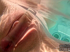 Huge Boob Redhead Model Lilly Mays Showering Off And Underwater Jacuzzi Dildo Masturbation
