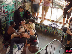Slut fucked and humiliated in public