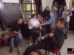 Naughty slut gets humiliated in public