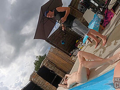 Sofie With Josie Skinny Dipping Private Pool Cold Water Hot Bodies