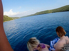 Nude Creative Porn Ingrida And Diana Painting Naked On A Yacht Vacation