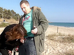 Horny Young Girl Gets Her Pussy Fucked On The Beach