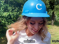 HUNT4K. Hunter seduced a hot girl with big boobs and humiliated her BF