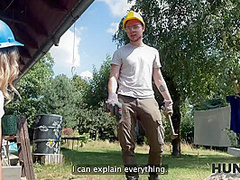 HUNT4K. Hunter seduced a hot girl with big boobs and humiliated her BF