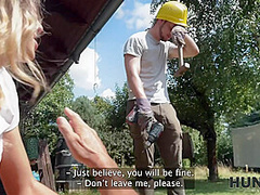 HUNT4K. Hunter seduced a hot girl with big boobs and humiliated her BF