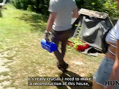 HUNT4K. Hunter seduced a hot girl with big boobs and humiliated her BF