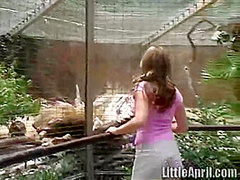 Hot solo teen babe outdoors finger fucking her pussy hole