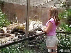 Hot solo teen babe outdoors finger fucking her pussy hole