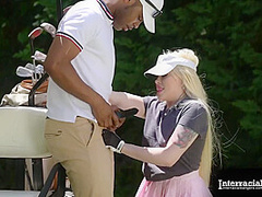 Pool Cleaner And Golf Instructor With Bbcs Dp Blonde Golf Nympho Lola Taylor