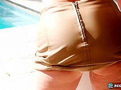 A day at the pool with mom and GILF Angel Grave