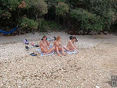 Nude Beach Day With 3 Gorgeous Models Melonie Rebeka Ruby With Kristina Sun Goddesses Picnic Naked