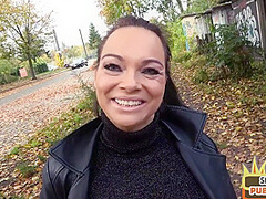 Bigtitted MILF cockriding in public